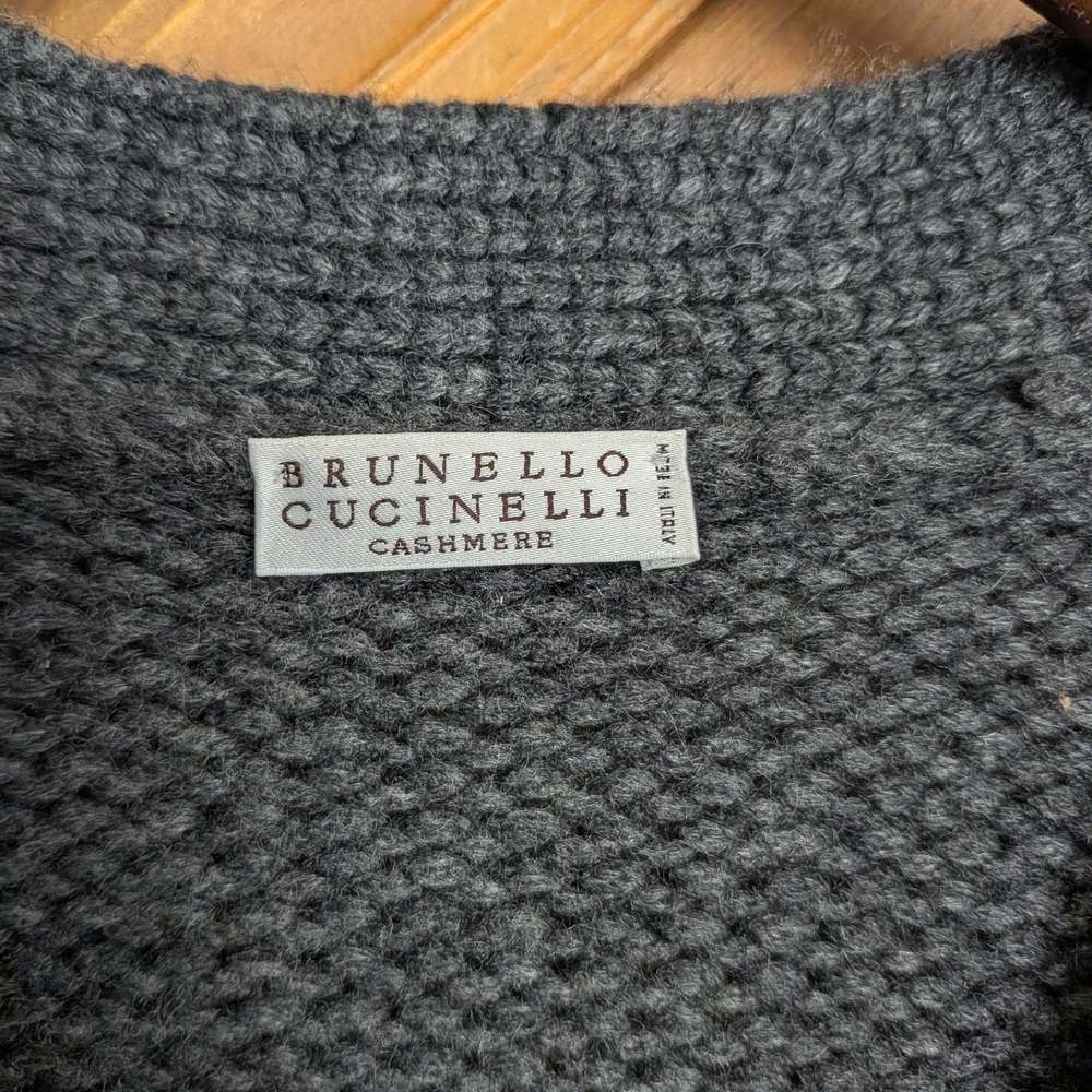 Brunello Cucinelli Long Button-Up Cardigan With Sequins In The Shoulders Size M - Picture 2 of 10